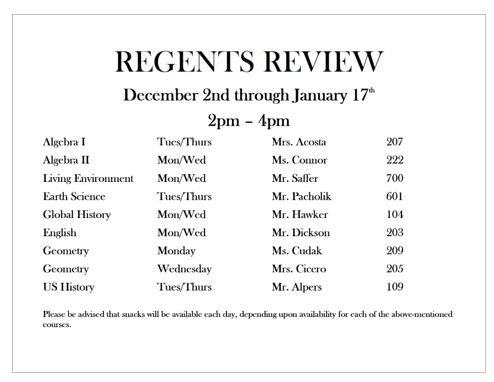 Regents Review