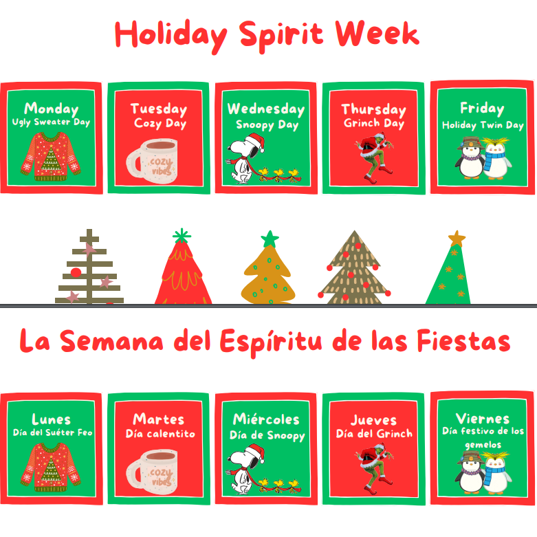 Holiday Spirit Week Announced!