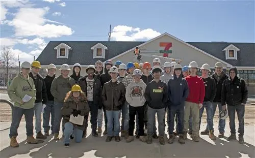 Students in the BOCES program for Trade Electric and Alternative Energy toured the commercial job site of the soon-to-be 7-Eleven in Bayport.